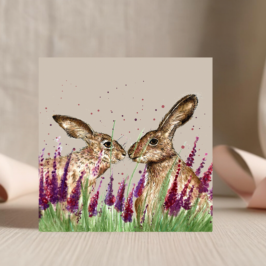 Watercolour Hared Card- Love Is In The Hare