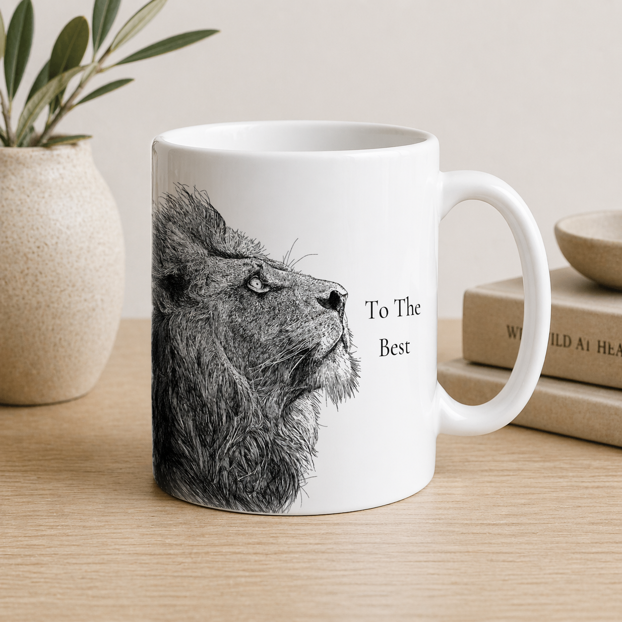 Majestic Lion Bone China Mug – Dad Gift Set