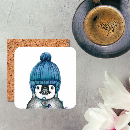 Woolly Hat Penguin Coaster