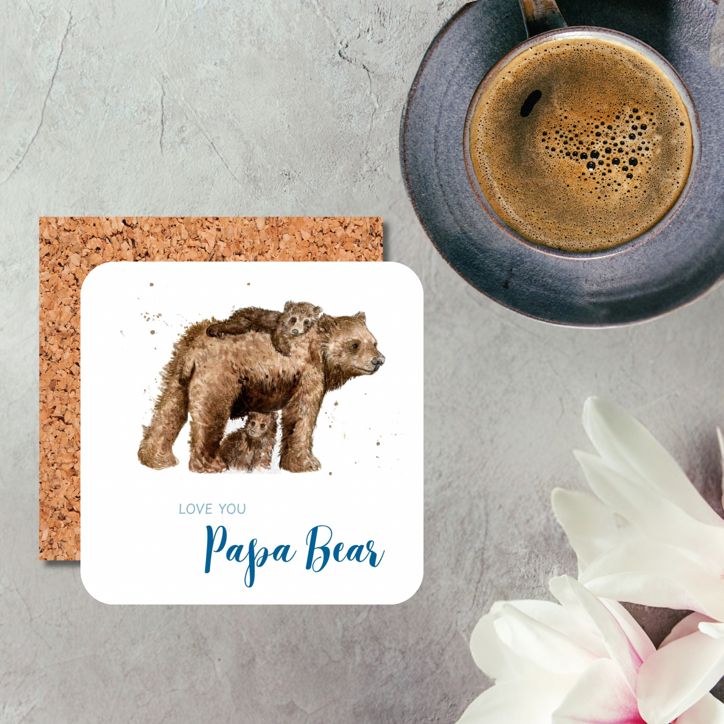 Love You Papa Bear Coaster