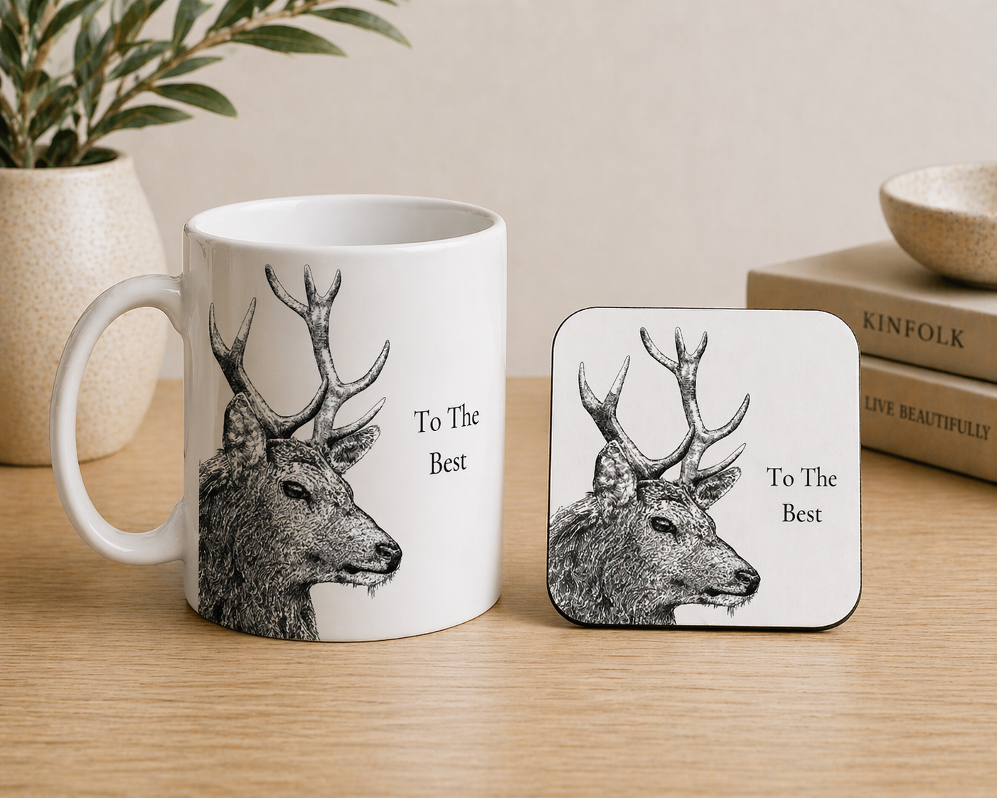 Stag Bone China Mug Bone China Mug – Dad Gift Set