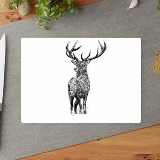 Black & White Stag Decorative Chopping Board