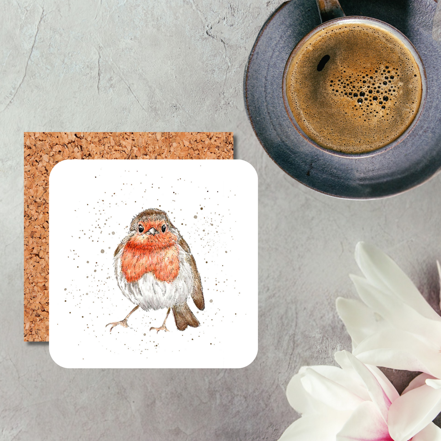 Watercolour Robin Red Breast Coaster