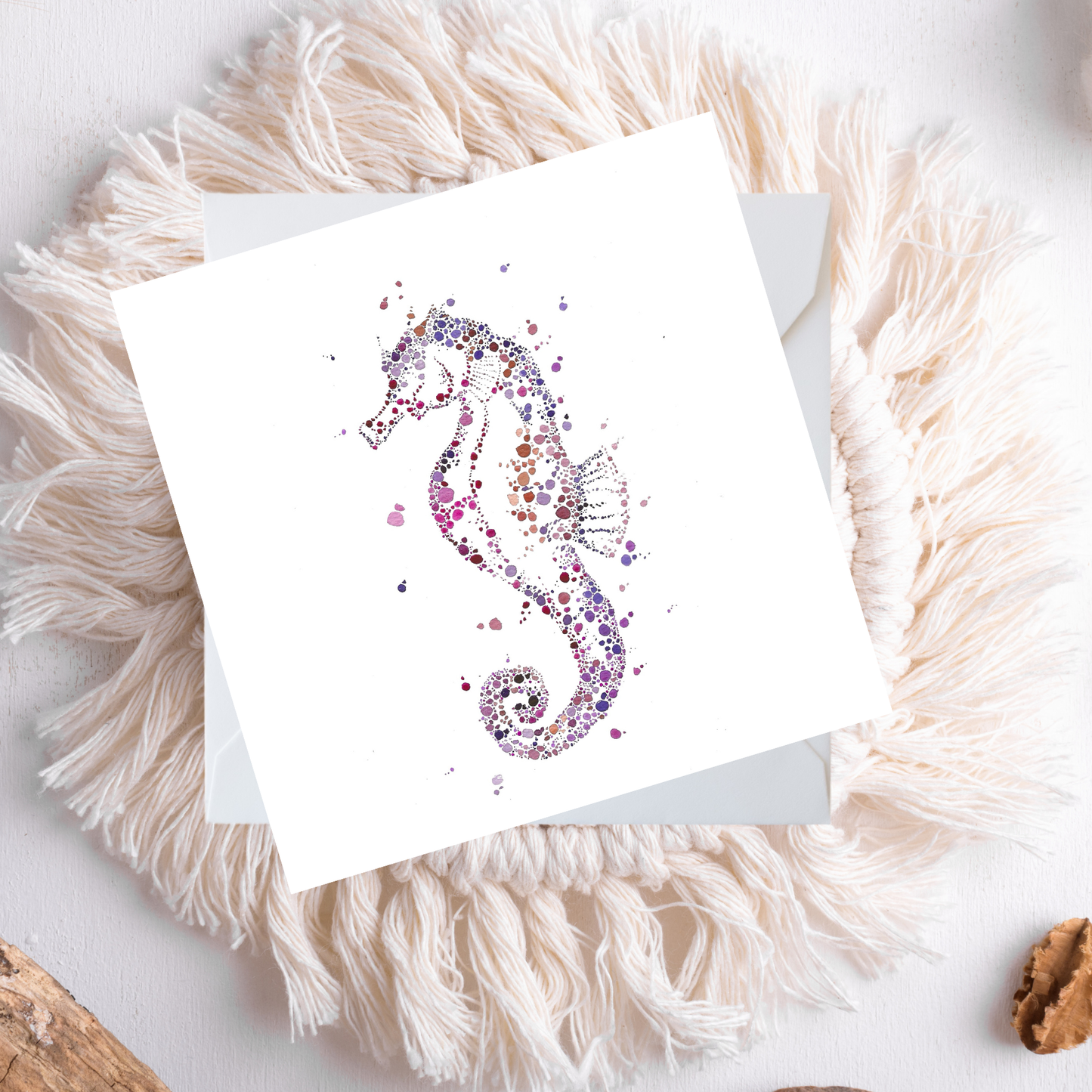 Watercolour Seahorse Card