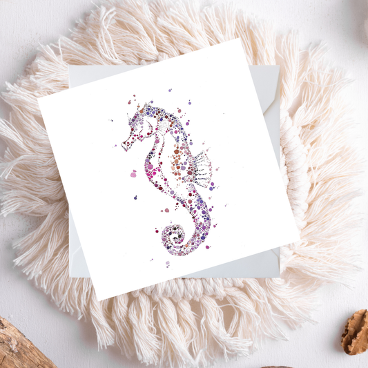 Watercolour Seahorse Card