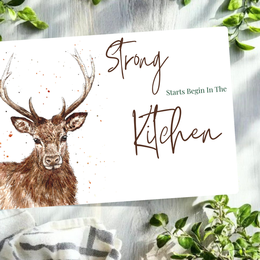 Watercolour Stag Glass Chopping Board