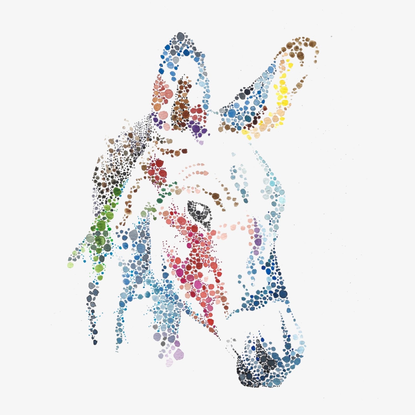 Watercolour Dot Donkey Card