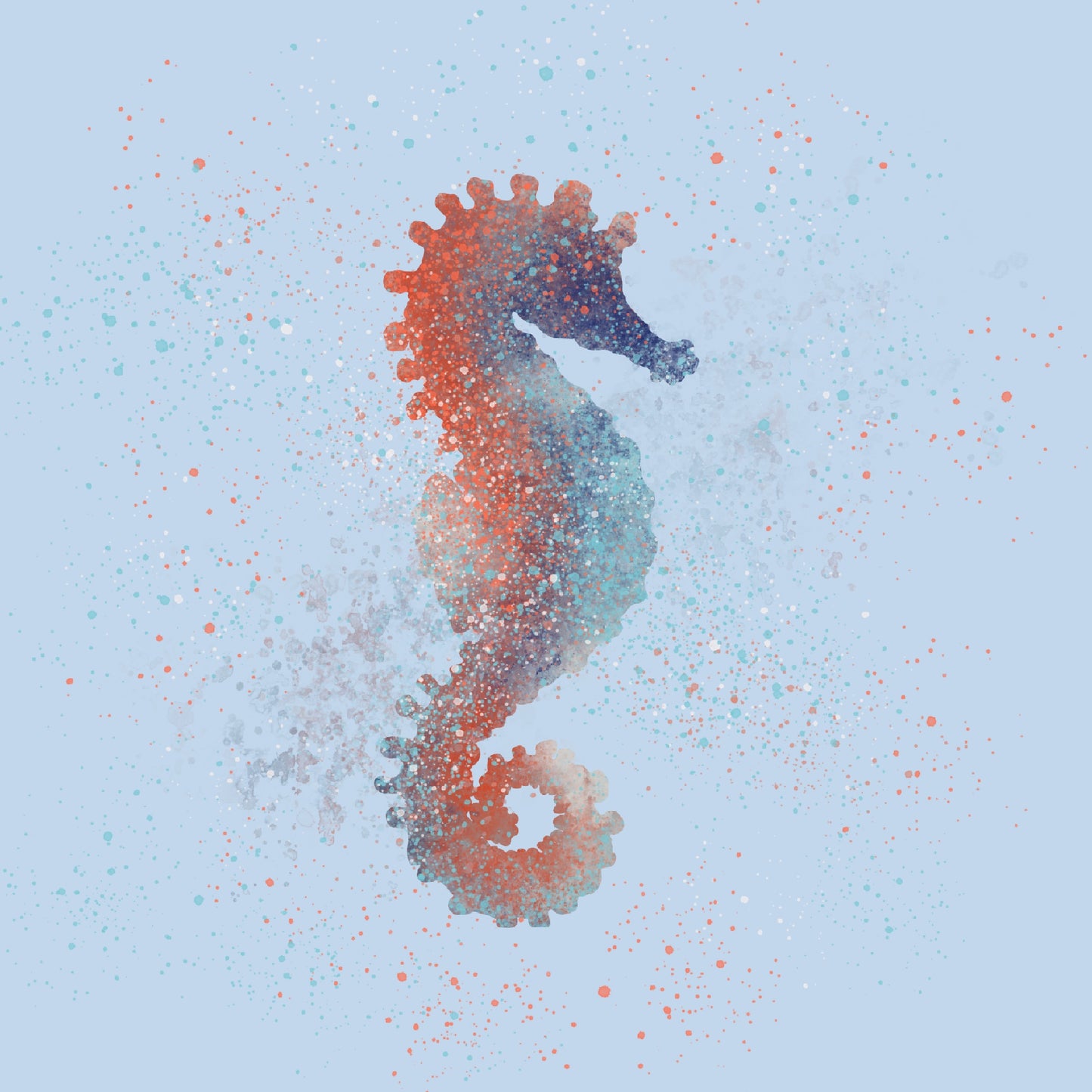 Splatter Seahorse Card