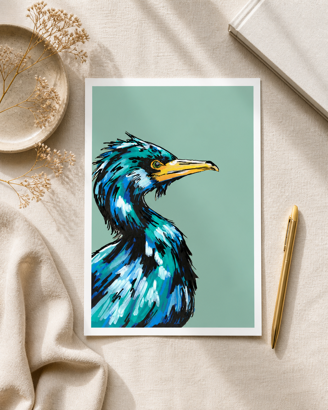 Cormorant British Bird Art Print