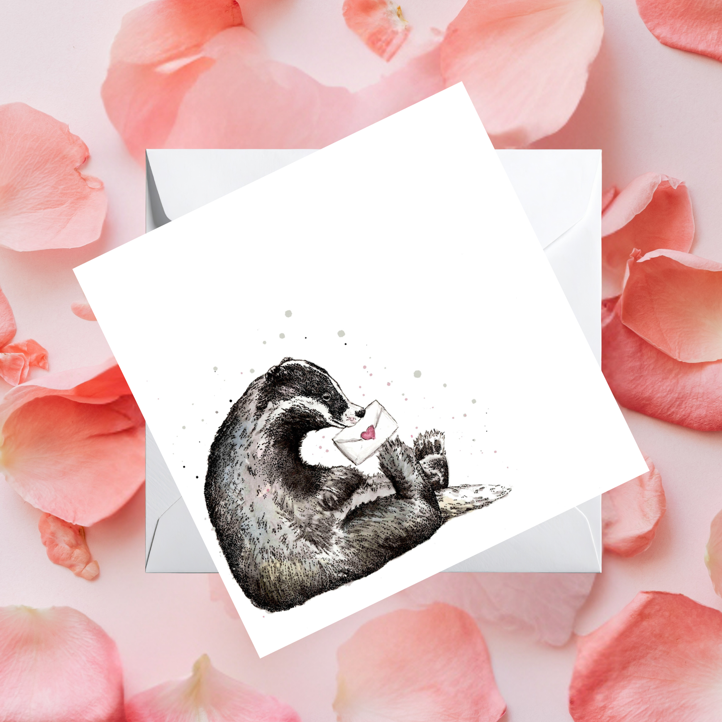 Watercolour Badger – Love Letters From The Wild Card