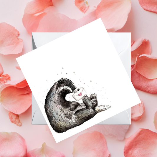 Watercolour Badger – Love Letters From The Wild Card
