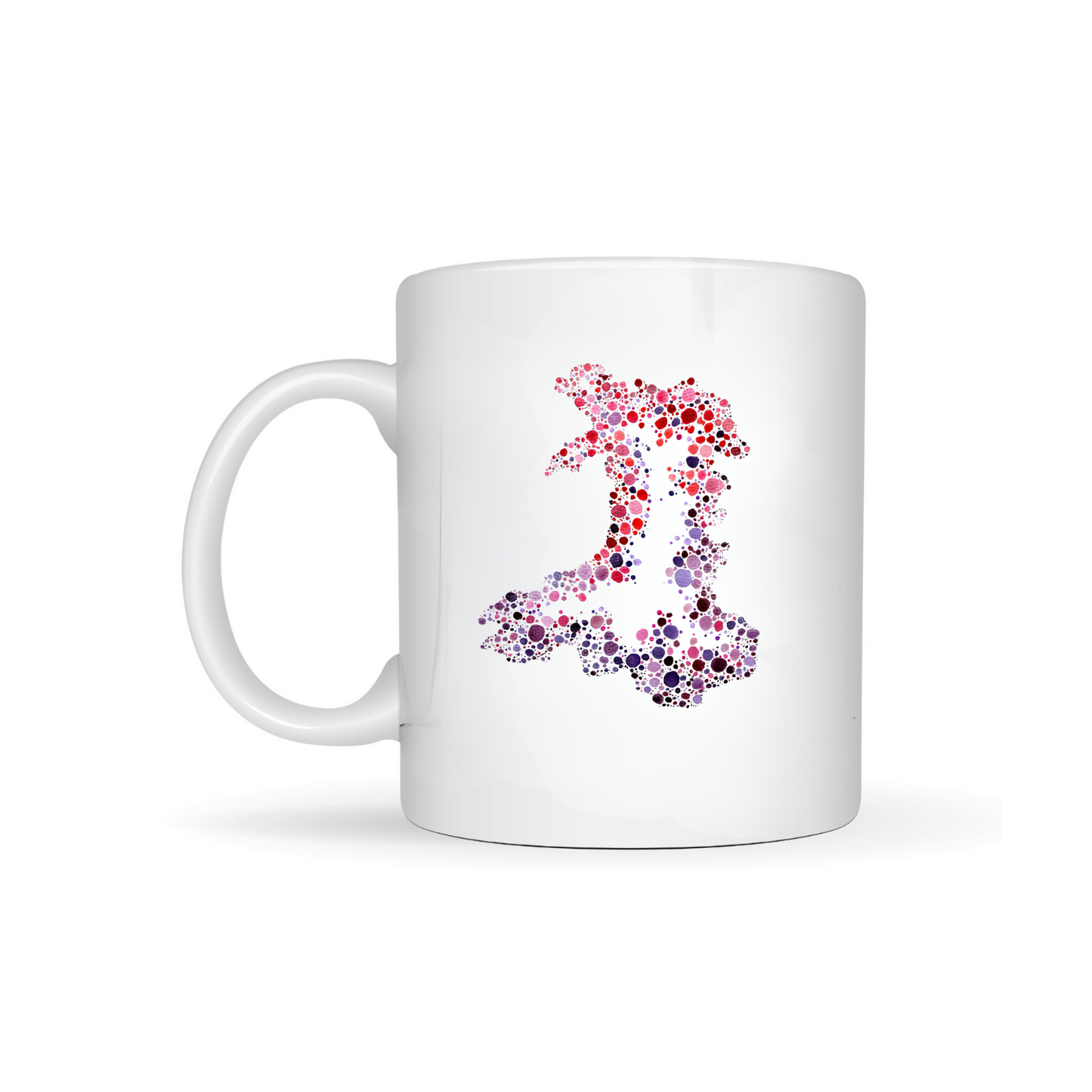 Watercolour Dot Wales Bone China Mug