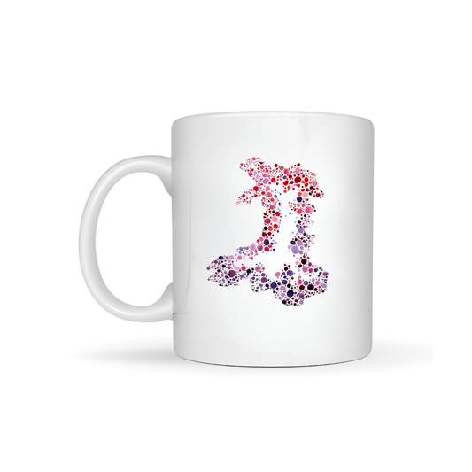 Watercolour Dot Wales Bone China Mug