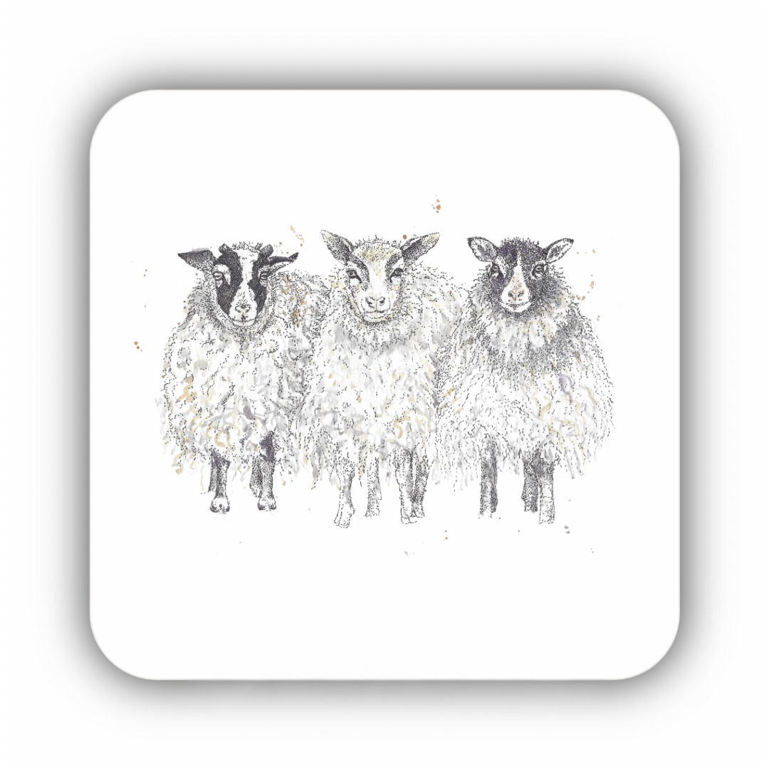 Three of Kind Sheep Coaster