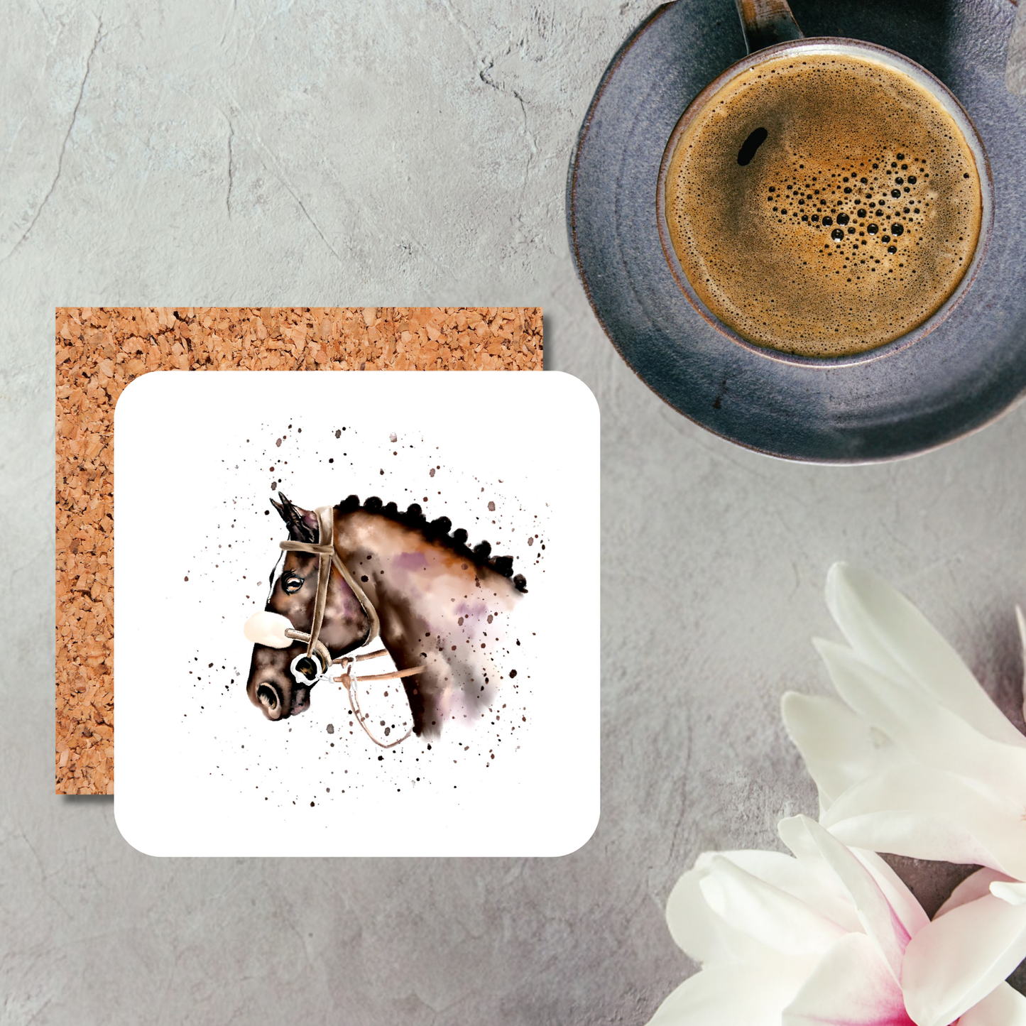 Watercolour Show Horse Coaster