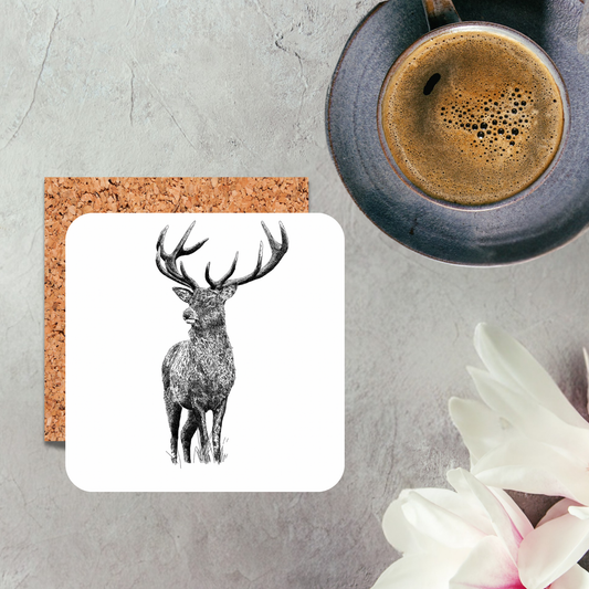 Black & White Stag Coaster
