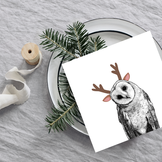 Reindeer Owl Greeting Card