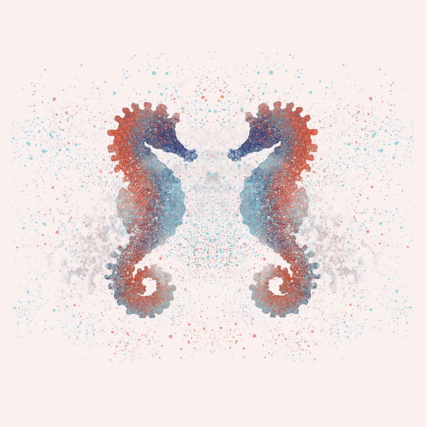 Splatter Twin Seahorses Card