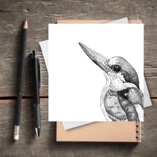 Black & White Kookaburra Card