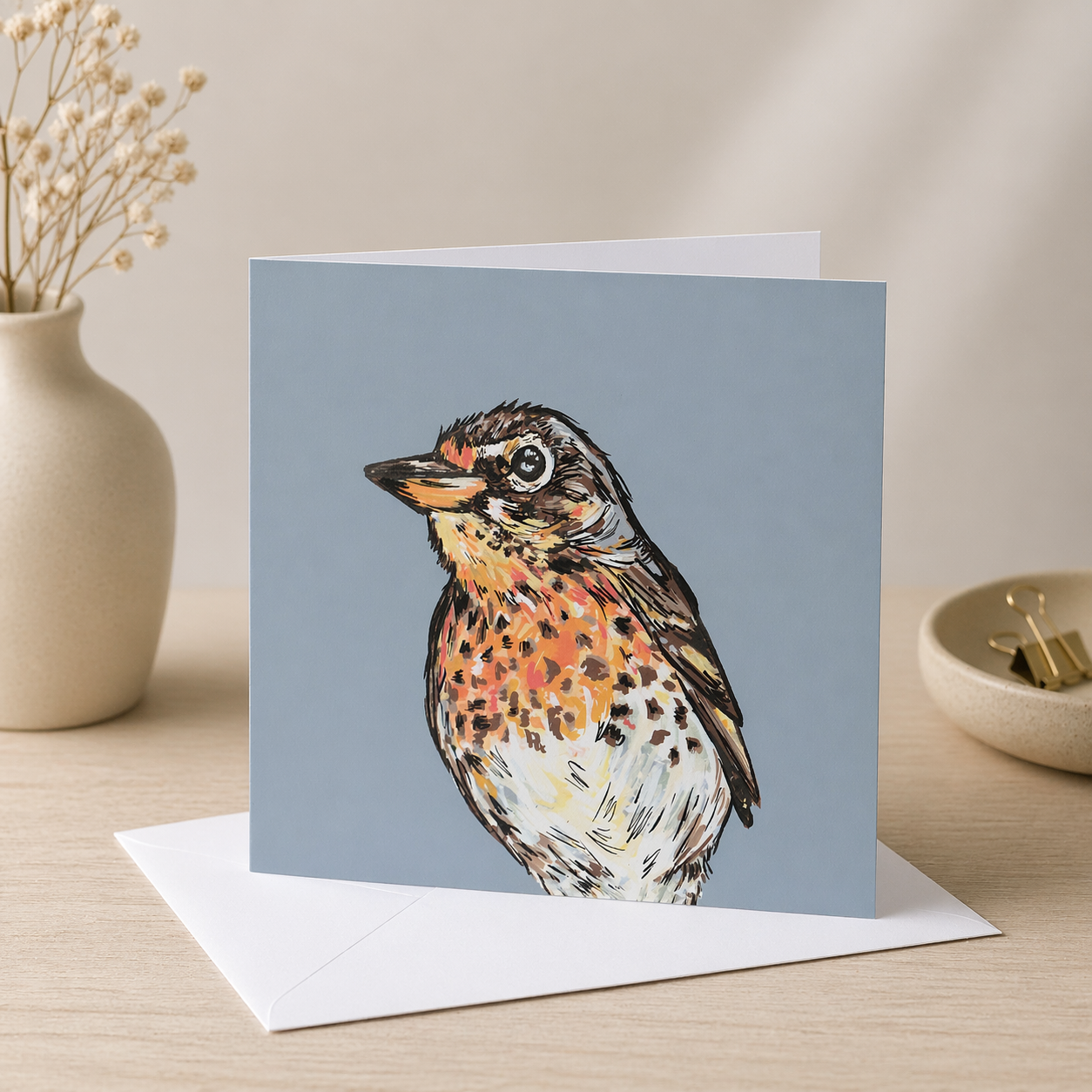 Song Thrush British Bird Card