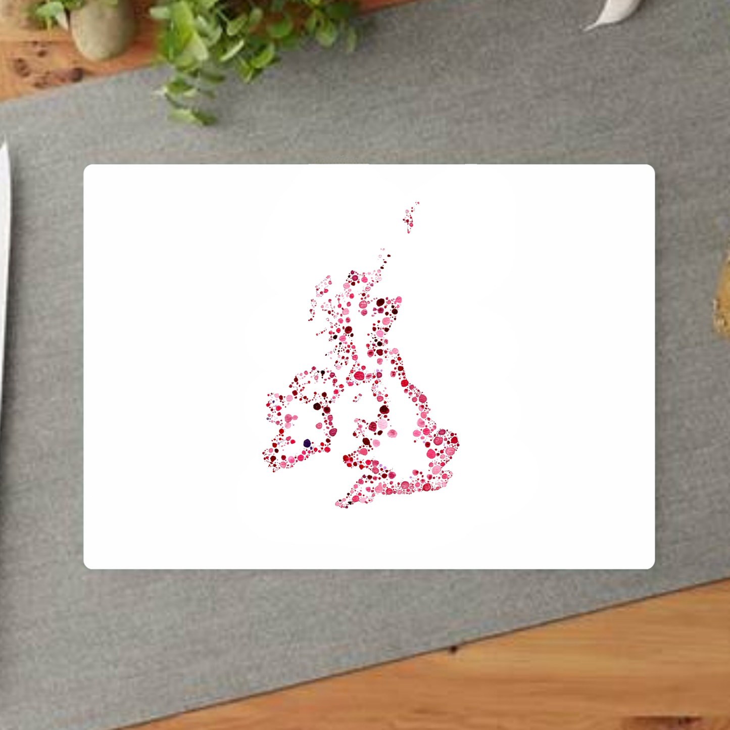 Watercolour Dot Great Britain Decorative Chopping Board