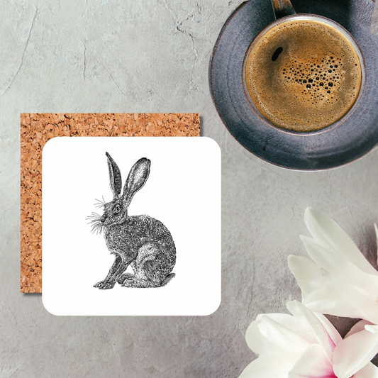 Black & White Hare Coaster