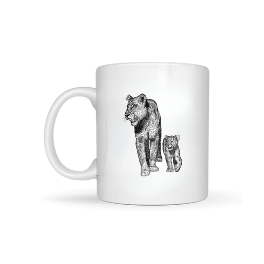 A Mothers Love, Lioness Bone China Mug