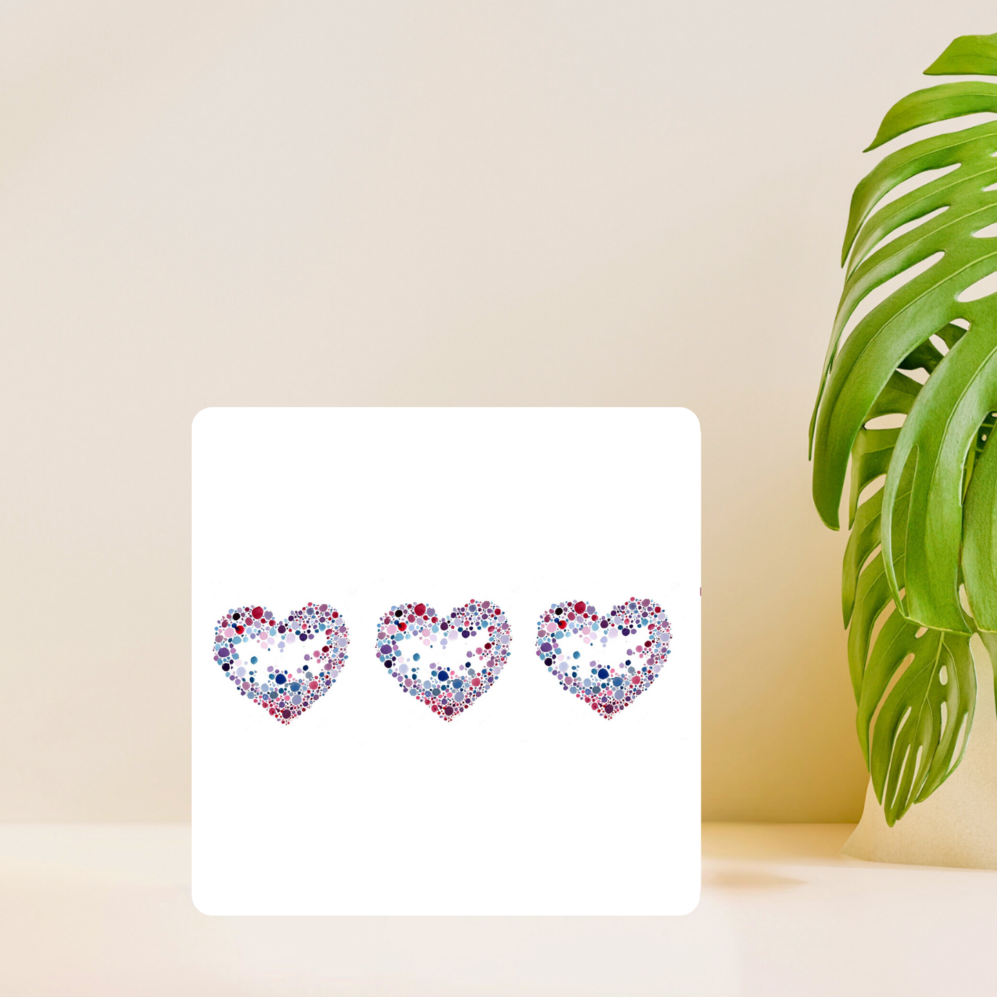 Watercolour Dot Heart Love Card