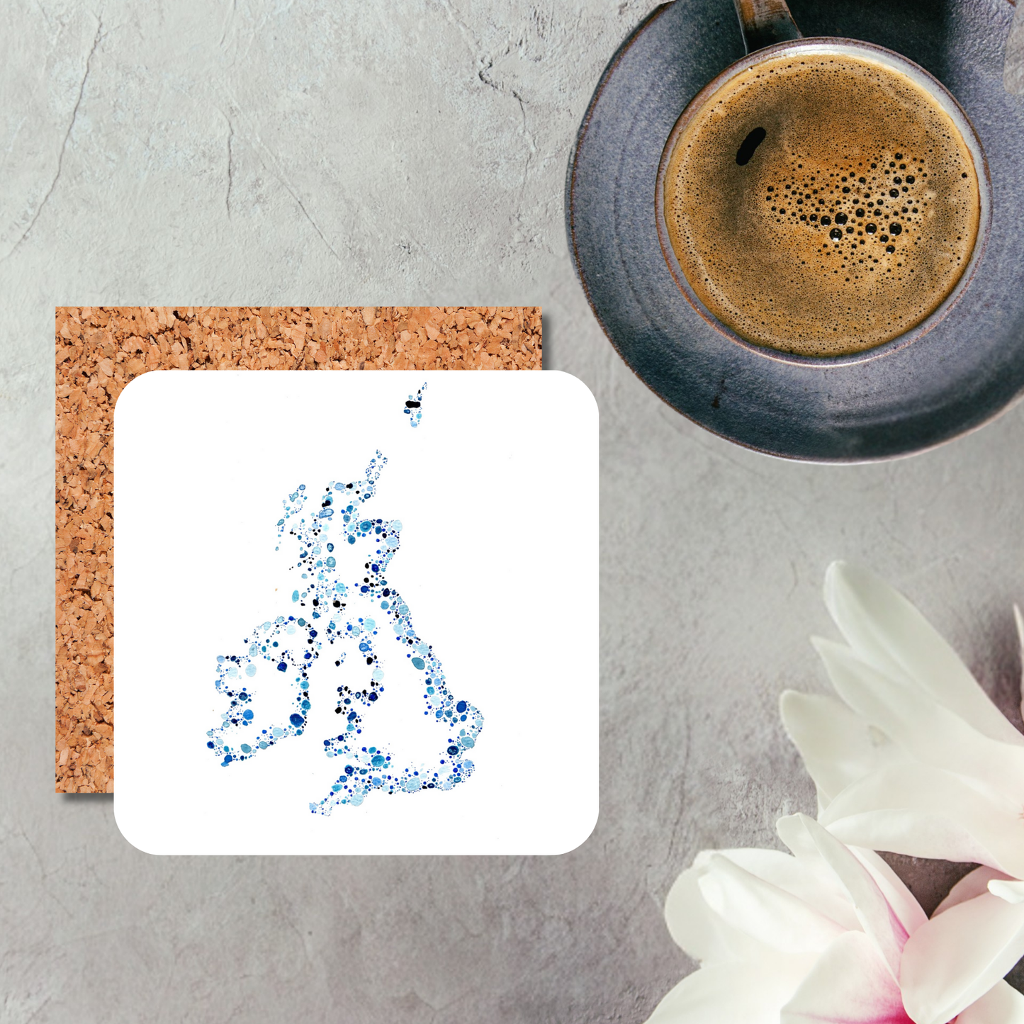Watercolour Dot Great Britain Coaster
