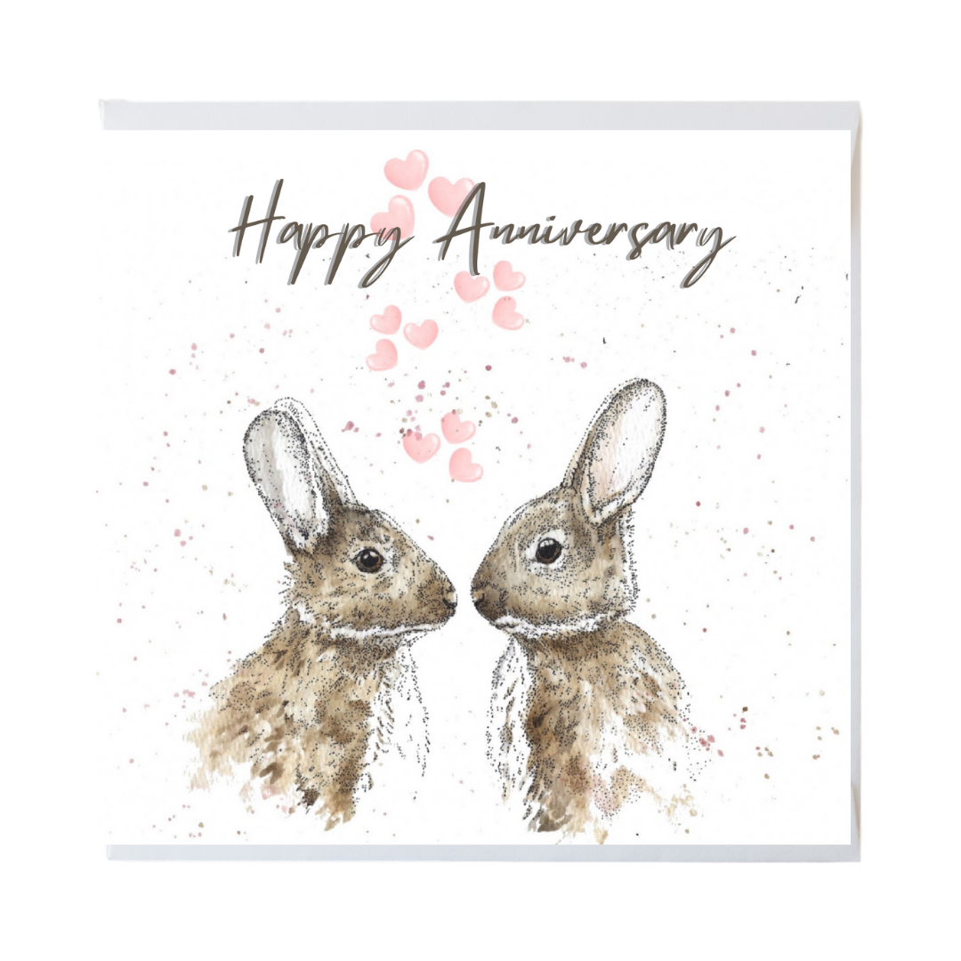 Happy Anniversary Rabbits In Love Card