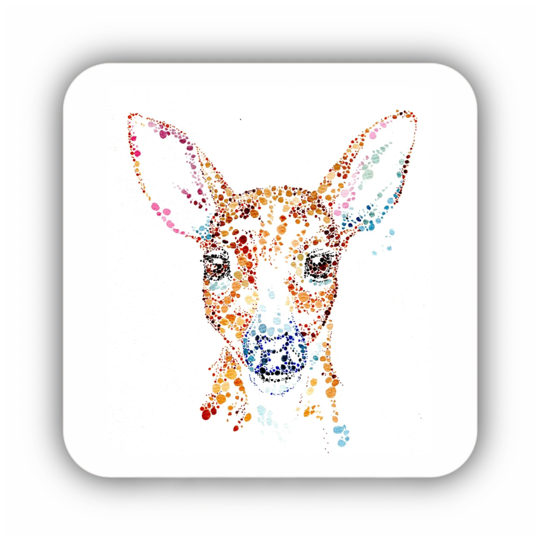 Deer Dot Watercolour Coaster