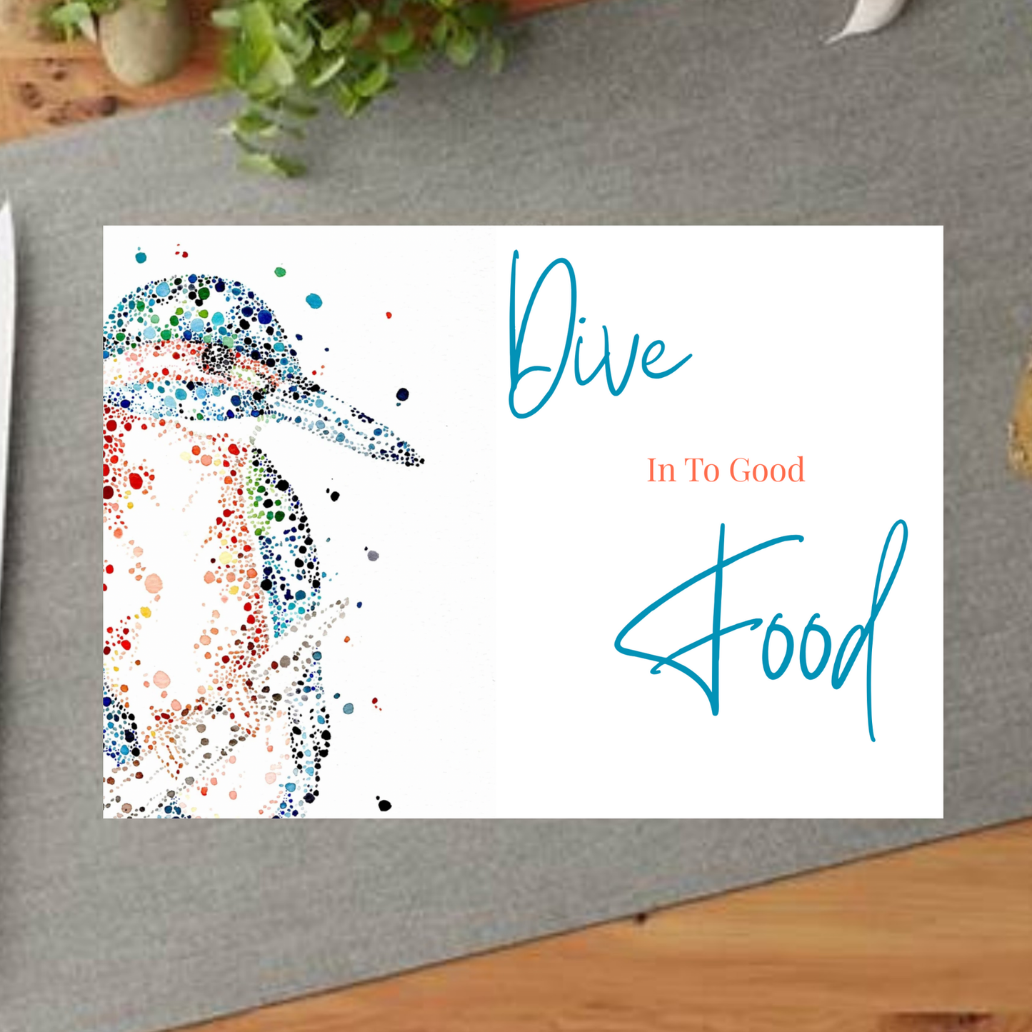 Kingfisher ‘Dive Into Food’ Decorative Chopping Board