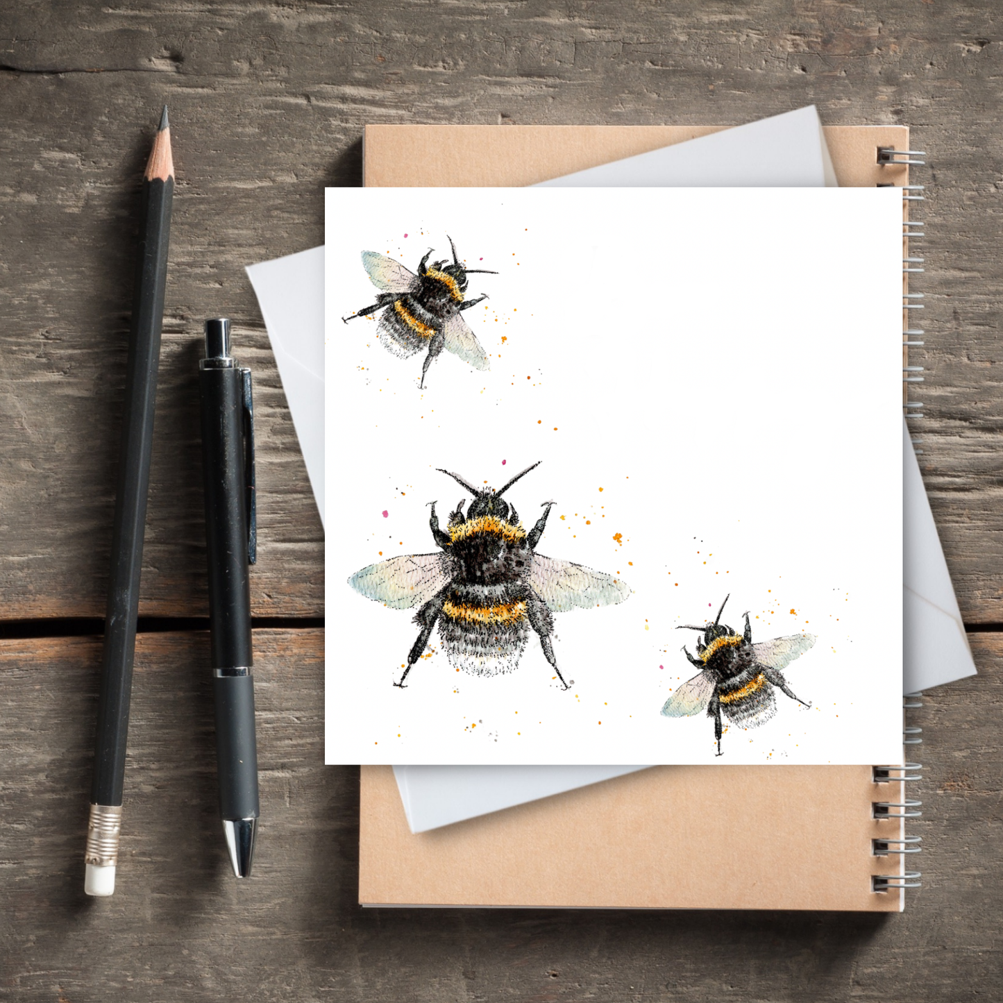 Watercolour Busy Bee Card