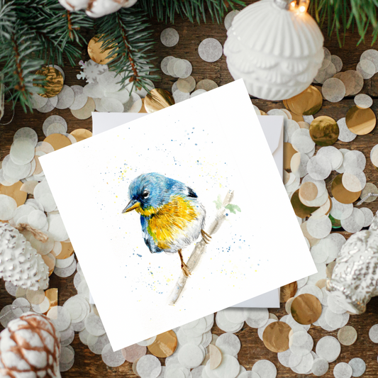 Watercolour Blue Tit Card