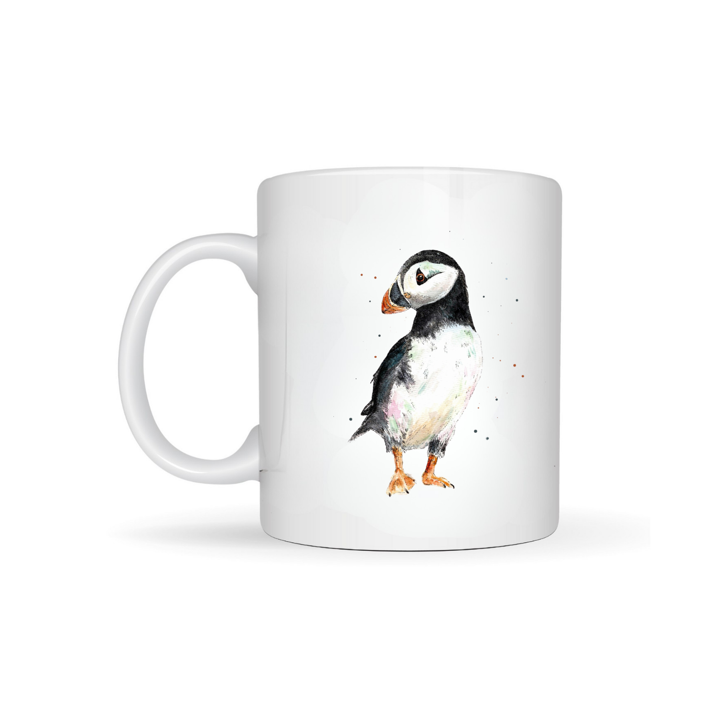 Watercolour Puffin on a Rock Bone China Mug