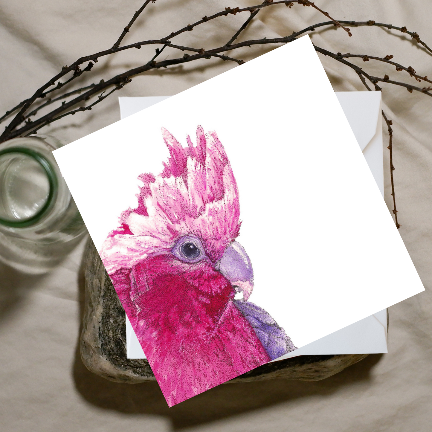 Watercolour Pink Gahla  Card