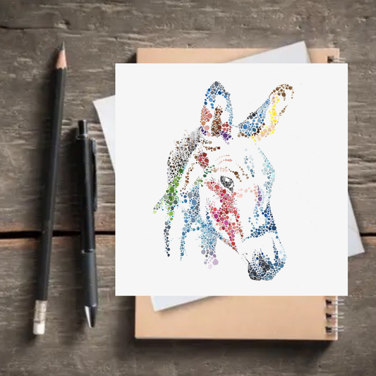 Watercolour Dot Donkey Card