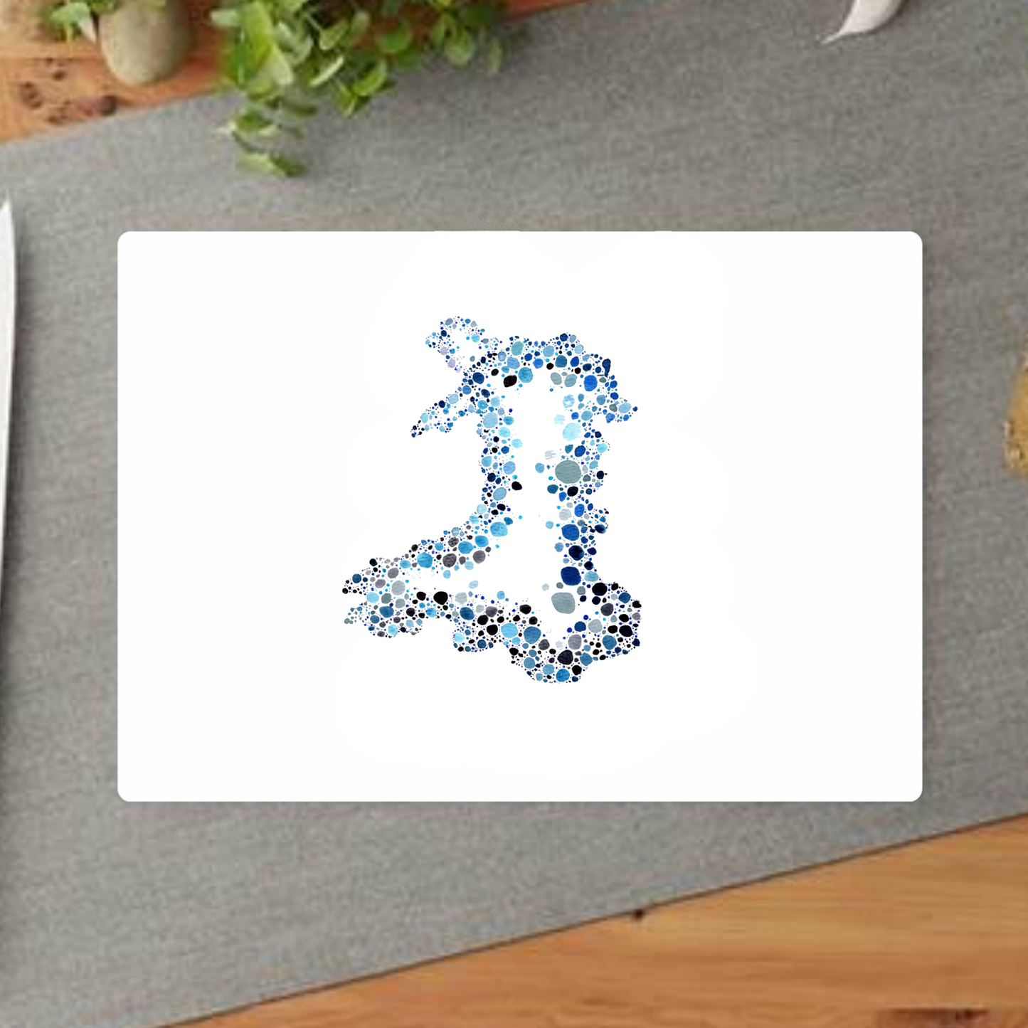Watercolour Dot Wales Decorative Chopping Board