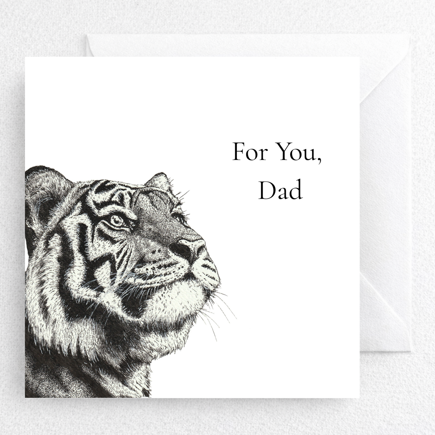 Personalised Tiger Card for Dad | Wildlife Illustration Greeting Card