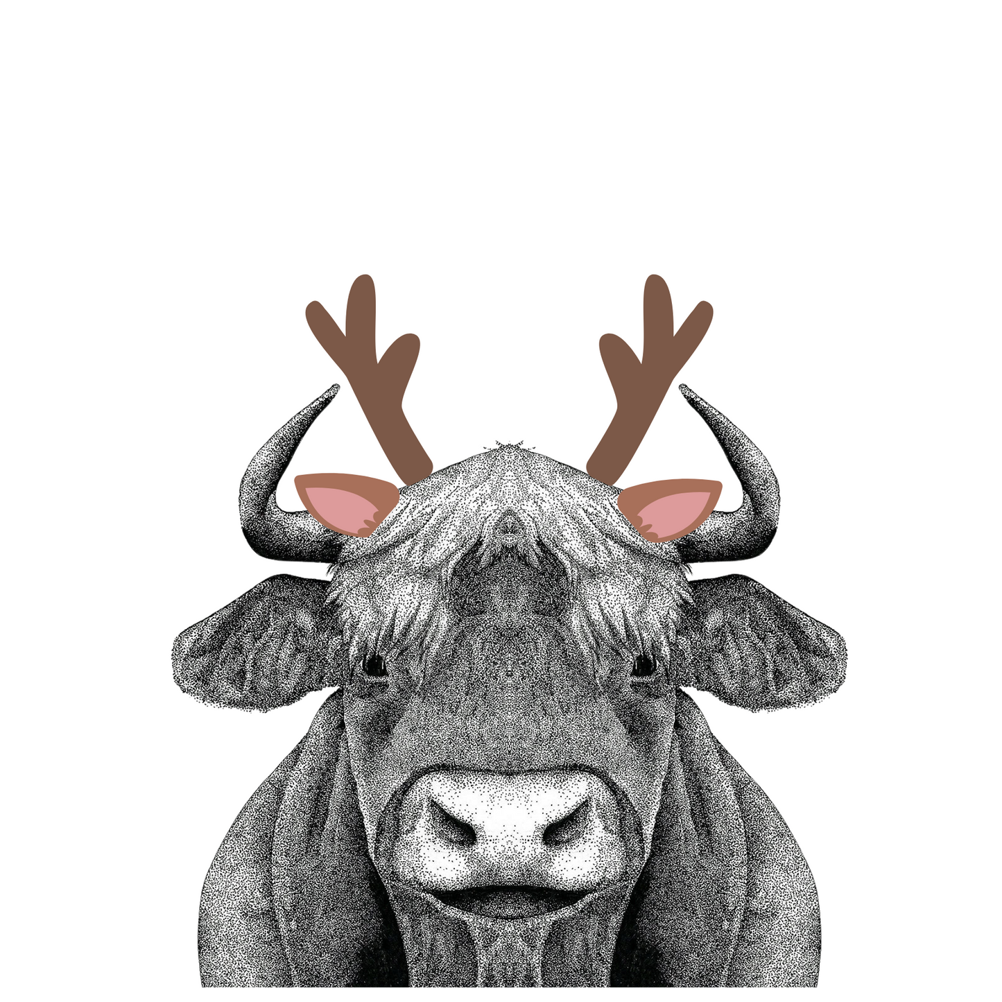 Reindeer Cow Greeting Card