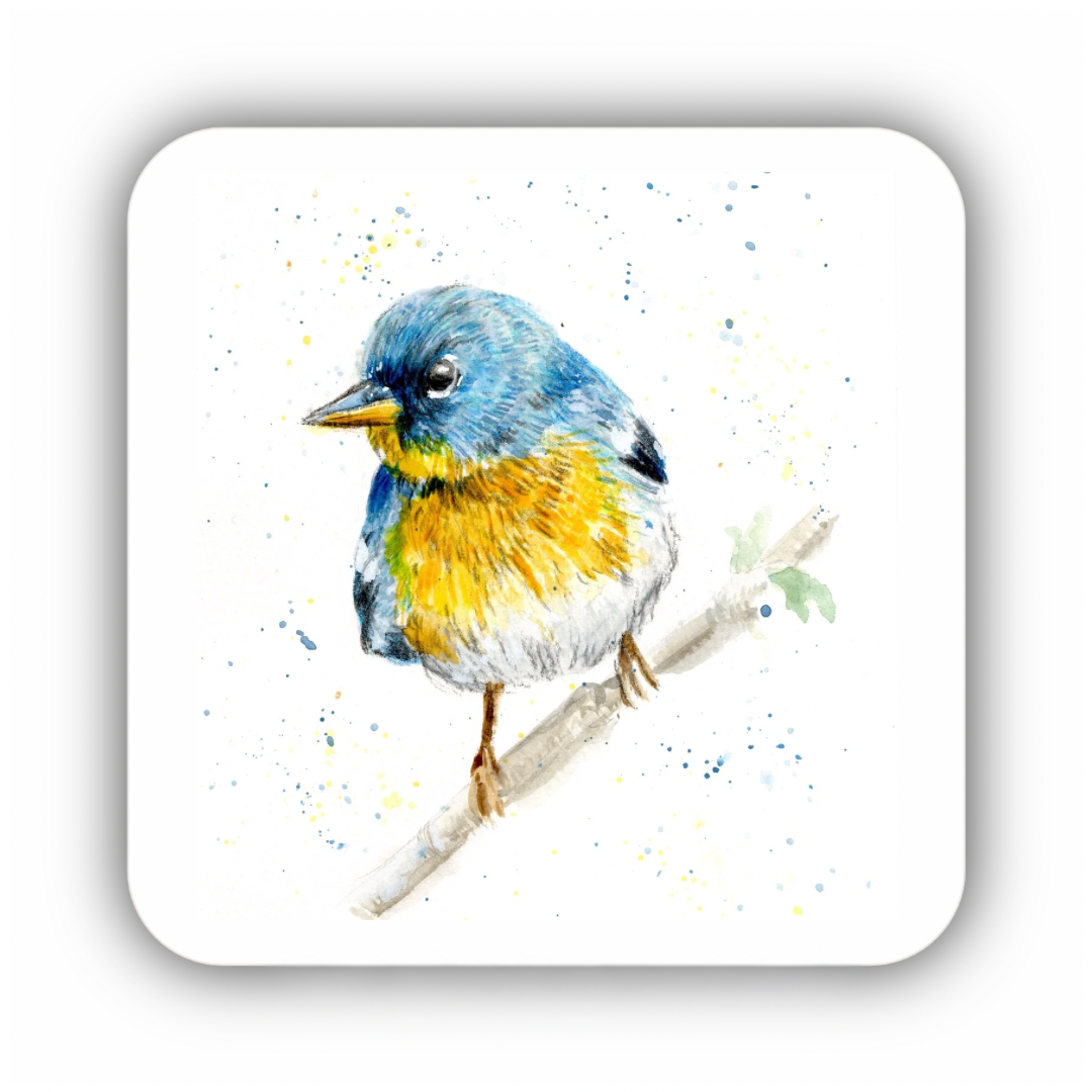 Blue Tit Watercolour Coaster