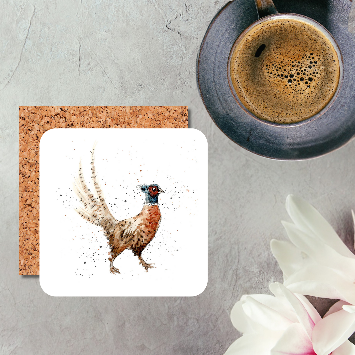 Watercolour Pheasant Coaster