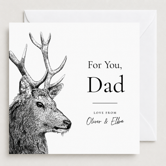 Personalised Stag Card for Dad | Wildlife Father’s Day Greeting Card