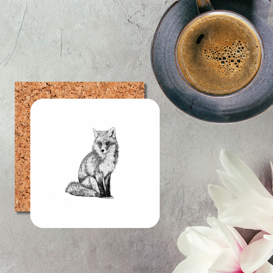 Black & White Fox Coaster