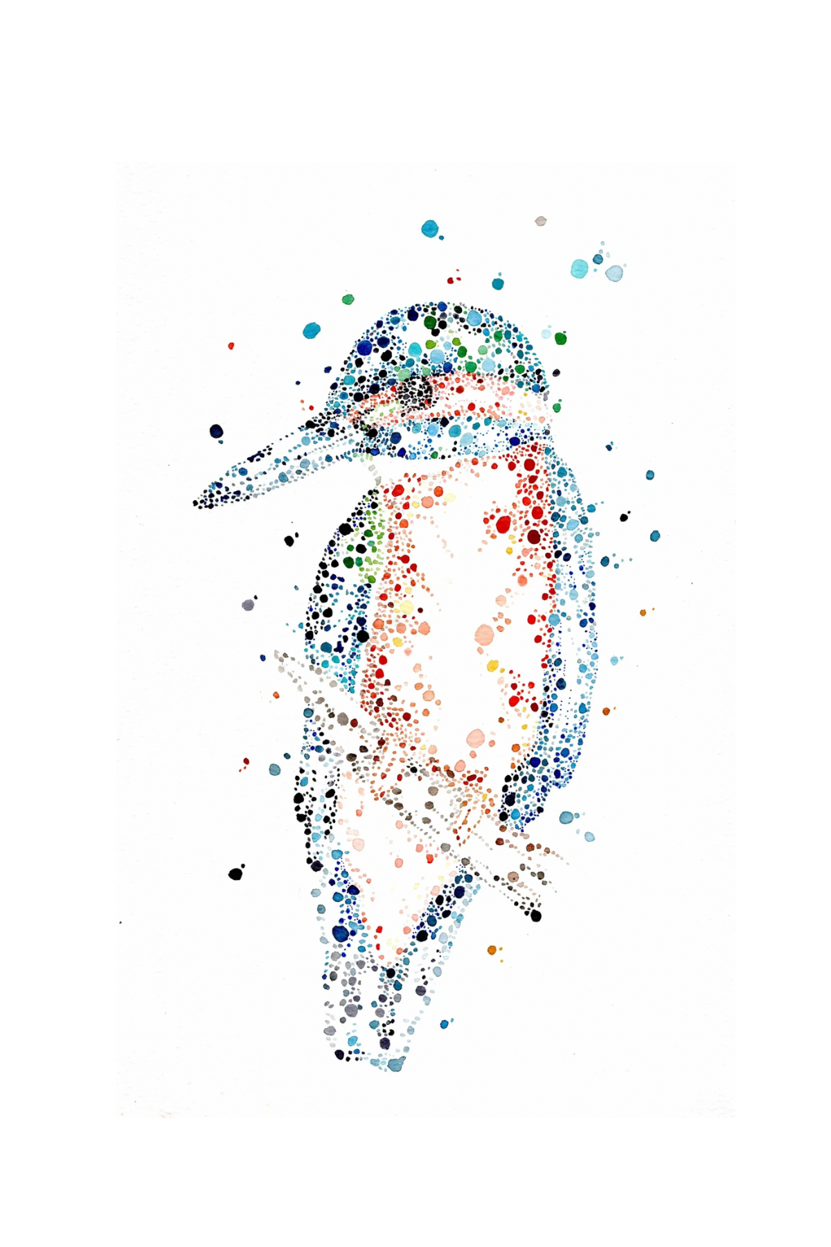 Kingfisher Compact Mirror – Hand-Illustrated Animal Design | Dots Allowed Travel Makeup Mirror