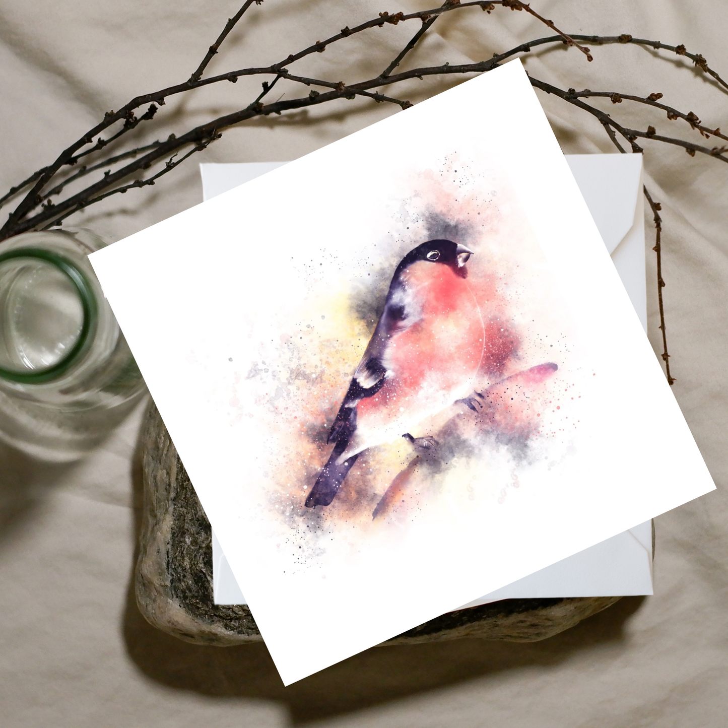 Pink Chested Robin Card