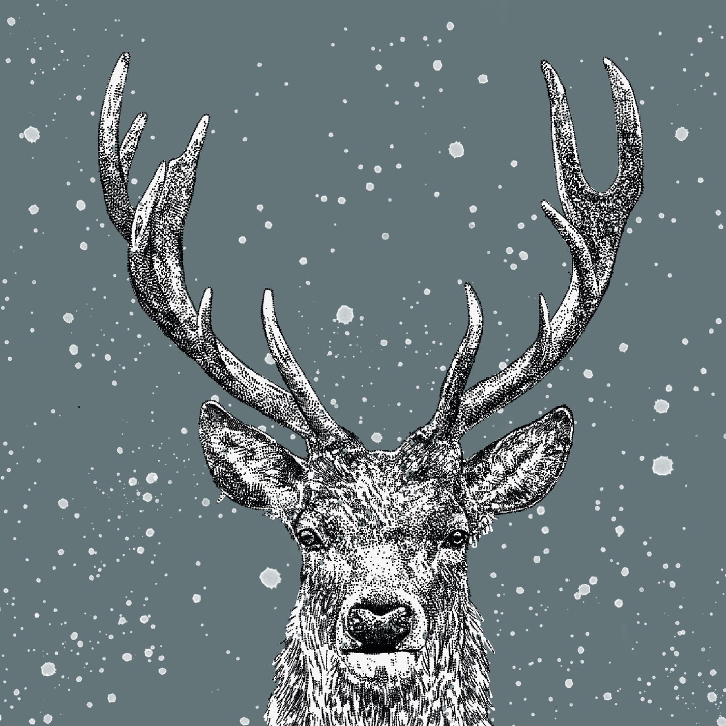 Winter Scene Stag Card