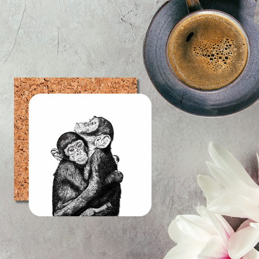 Chimpanzee Cuddles Coaster
