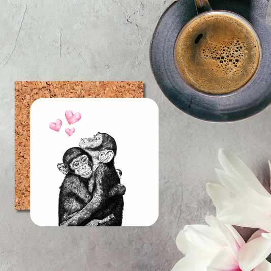 Chimpanzee Cuddles Coaster