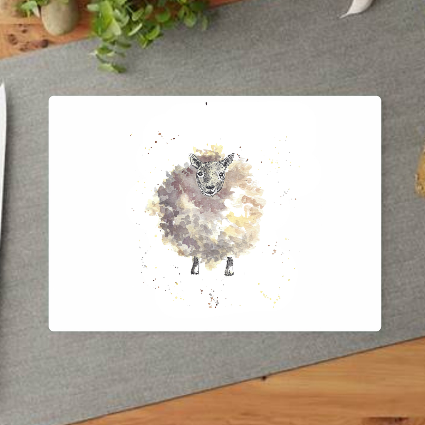 Watercolour Sheep Decorative Chopping Board